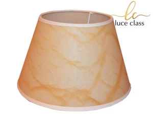 paralume cappello tondo IN PERGAMENA ANTICA VENATA GIALLA coprilampada paraluce. - Imagen 1 de 2