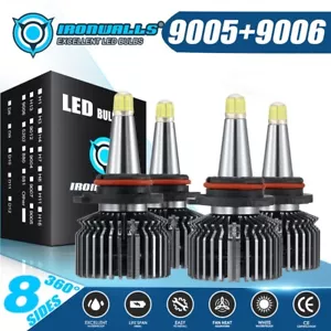 8-sides 9005+9006 LED Headlight For Chevy Tahoe Silverado C10 C/K 1500 1994-1998 - Picture 1 of 12