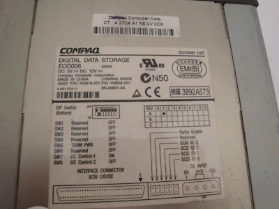 Compaq 158856-001 DDS4 Int. 20/40Gb Beige Bezel SCSI Tape Drive  - Image 1 of 4