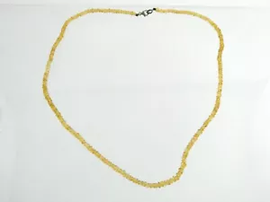 Sterlingsilber facettiert Citrin Perlenstrang Halskette 925 18 Zoll Länge 3,2 mm - Bild 1 von 6