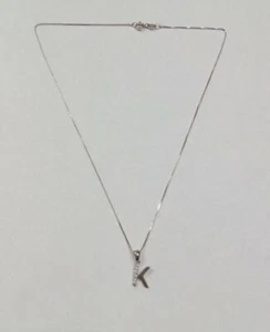 Girocollo Greta Argento 925 Ciondolo Lettera K GCGR0000K - Picture 1 of 2