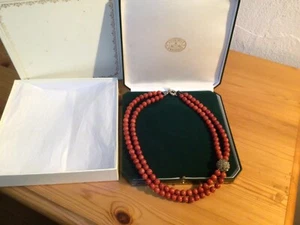 COLLANA DOPPIO FILO DI CORALLO ROSSO NON USATA DIAMETRO SFERE 9 - Imagen 1 de 2