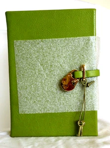 Diary with Padlock 8" Leather Hardcover NEW Lined Pages Green Gift Box $95List - Picture 1 of 7