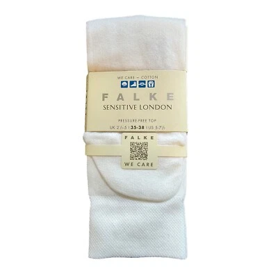 Falke Womens Sensitive London Socks White 35-38 (5-7.5 US) 46472 NEW! - Image 1 of 2
