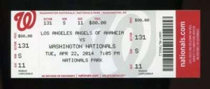 Albert Pujols 500th Home Run Game Full Ticket Angels v Nationals 4/22/14 MINT - Picture 1 of 2