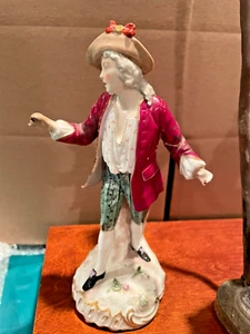 FIGURINA PORCELLANA EDME SANSONE/MEISSEN DEL XIX SECOLO - Foto 1 di 24