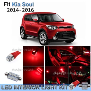 For 2014-2016 Kia Soul Brilliant Red Interior LED Lights Kit 10 Pieces - Bild 1 von 9