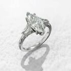 2Ct Marquise-Cut Lab-Created Diamond Solitaire Wedding Ring 14K Whitegold Plated