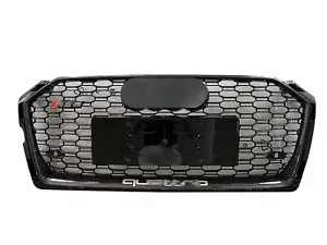 Carbon Fiber Style Grille For Audi A5 S5 B9 2018 2019 Honeycomb Grill RS5 Style - Picture 1 of 3
