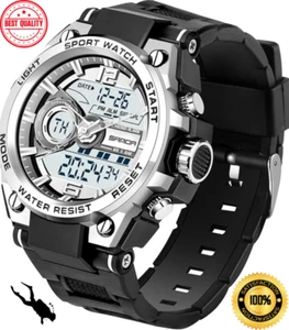 OROLOGIO UOMO ANALOGICO DIGITALE ✅ SPORTIVO SUBACQUEO IMPERMEABILE MILITARE 5ATM - Foto 1 di 13