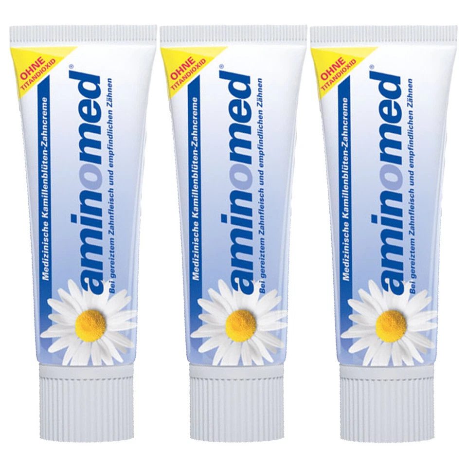 ZAHNPFLEGE-MUNDHYGIENE 3 pastas de dientes aminomed, 75 ml cada una Dr. Love