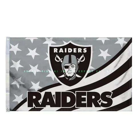 RAIDERS NEW Custom Football NFL Flag 3x5ft Banner Ships from California Cover