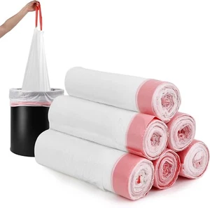 DRAWSTRING BIN LINERS STRONG 50L HEAVY DUTY BAGS RUBBISH WASTE REFUSE SACKS - Picture 1 of 7