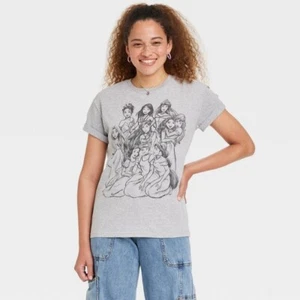Women's Disney Princess Outline Short Sleeve Graphic T-Shirt NWT - Picture 1 of 12