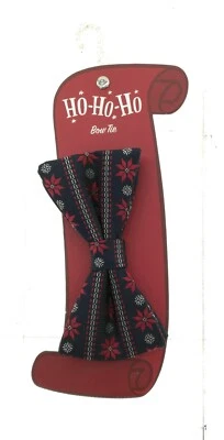 Pajarita Ho Ho para hombre vacaciones Navidad azul y roja Foto 1 de 3