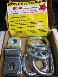 Anillos en D - Paquete de 4 resistentes de 6000 libras de resistencia a la rotura. Forjado súper fuerte - Imagen 1 de 6