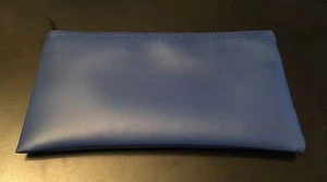 BLAU Vinyl Bank Einzahlung Geld Tasche-Bargeld Münzen Werkzeug Organizer 10,5 mal 5,5 Zoll - Bild 1 von 2