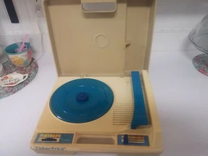 Fisher Price Vintage 33 45 BLAU Plattenspieler Turntable #825 GETESTET SIEHE BILDER - Bild 1 von 7