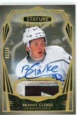 2022-23 STATURE HOCKEY 2/c PATCH & AUTOGRAPH #02/10 CANUCKS Brandt Clarke