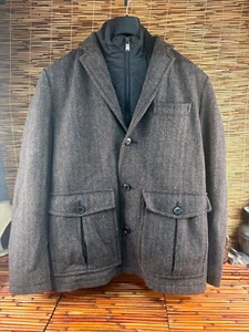 Pendleton Neu mit Etikett $ 425 Fischgrätmuster Mantel herausnehmbares isoliertes Wollfutter XL-T - Bild 1 von 17