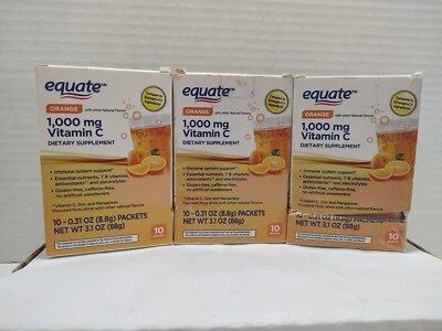 🔥(X3) Equivale 1.000 Mg Vitamina C Suplemento Dietético Naranja 10 Paquetes Ea. (30) Foto 1 de 4