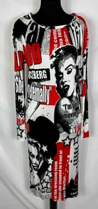 ICEBERG MARILYN MONROE VINTAGE Abito Vestito Donna Viscosa Woman Dress Sz.M - 44 - Imagen 1 de 8