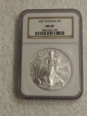 2007 EAGLE S $1 MS 69 Silver Dollar Mint Conditions - Image 1 of 4