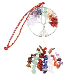 Life Tree Pendant Natural Stone Jewelry Chakra Car Interior Decoration Pendants - Picture 1 of 12