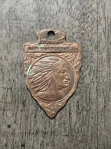 Vintage Souvenir Lake Geneva Wisconsin 1920's Copper Arrowhead Indian Chief - Picture 1 of 3