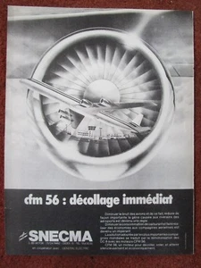 1/1980 PUB SNECMA CFM56 ENGINE MOTEUR DC-8 AIRLINER CFMI GENERAL ELECTRIC AD - Picture 1 of 1