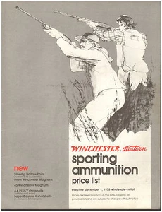 Winchester Sporting Ammunition Price List - 1978 - Picture 1 of 1