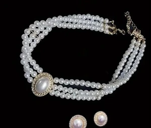 Pearls Jewelry set 14k plated. - Picture 1 of 1