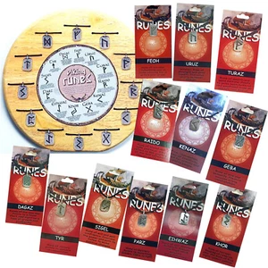 VIKING NORSE PAGAN RUNE SYMBOLS AMULET PENDANTS + STORY CARD & CORD Your Choice - Picture 1 of 24