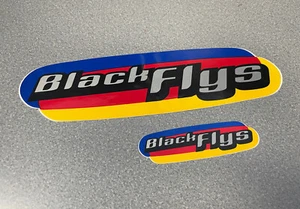LOTE de 2 calcomanías adhesivas con logotipo de gafas BLACK FLYS de colección de los 90 - Imagen 1 de 2