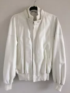 VINTAGE BALLY OF SWITZERLAND WHITE GENUINE LEATHER JACKET SIZE 42 MADE IN ITALY - Picture 1 of 16
