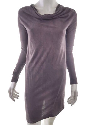 T. S Morado Longitud hasta la rodilla Vestido de punto Algodón 100% Manga larga - Imagen 1 de 4