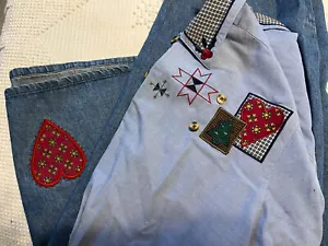 Camicia e gonna vintage firme Isole del Nord Natale con bottoni taglia 10 - Foto 1 di 10