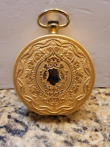 BULOVA Vintage Brass Alarm Clock Pocket Watch 2RA027 WORKS GREAT Cover