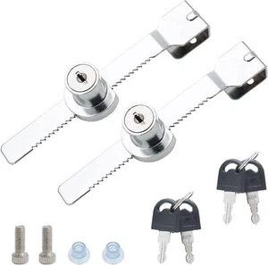 2Pcs Keyed Display Case Showcase Lock Sliding Glass Cabinet Door Lock w/ 4 Keys - Picture 1 of 12