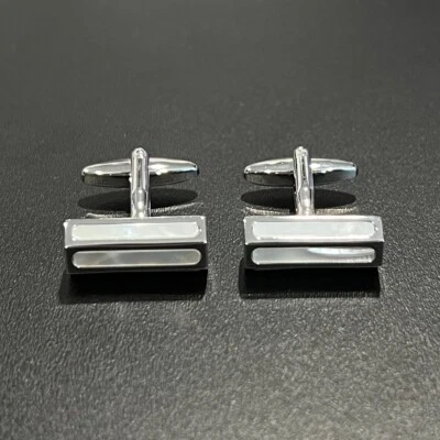 Gemelos hexagonales prisma madre perla rayas hombres cumpleaños boda regalo en bo Foto 1 de 4