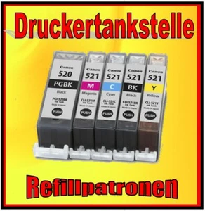 Refill Cartridges Original PGI-520 CLI-521 Canon Pixma IP 3600 4600 4700 Mp 540 - Picture 1 of 22