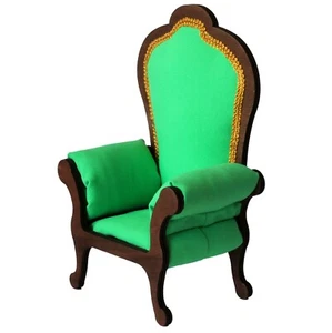 Miniature chair 1:6 scale wooden upholstered with colorful gabardine fabric doll - Picture 1 of 67