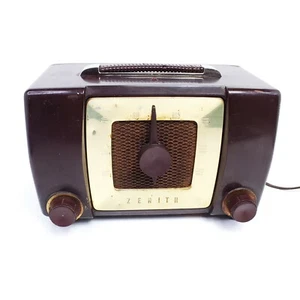 Zenith Tube Radio Model H615 Red MCM AM Portable Vintage Tested Working - Picture 1 of 12