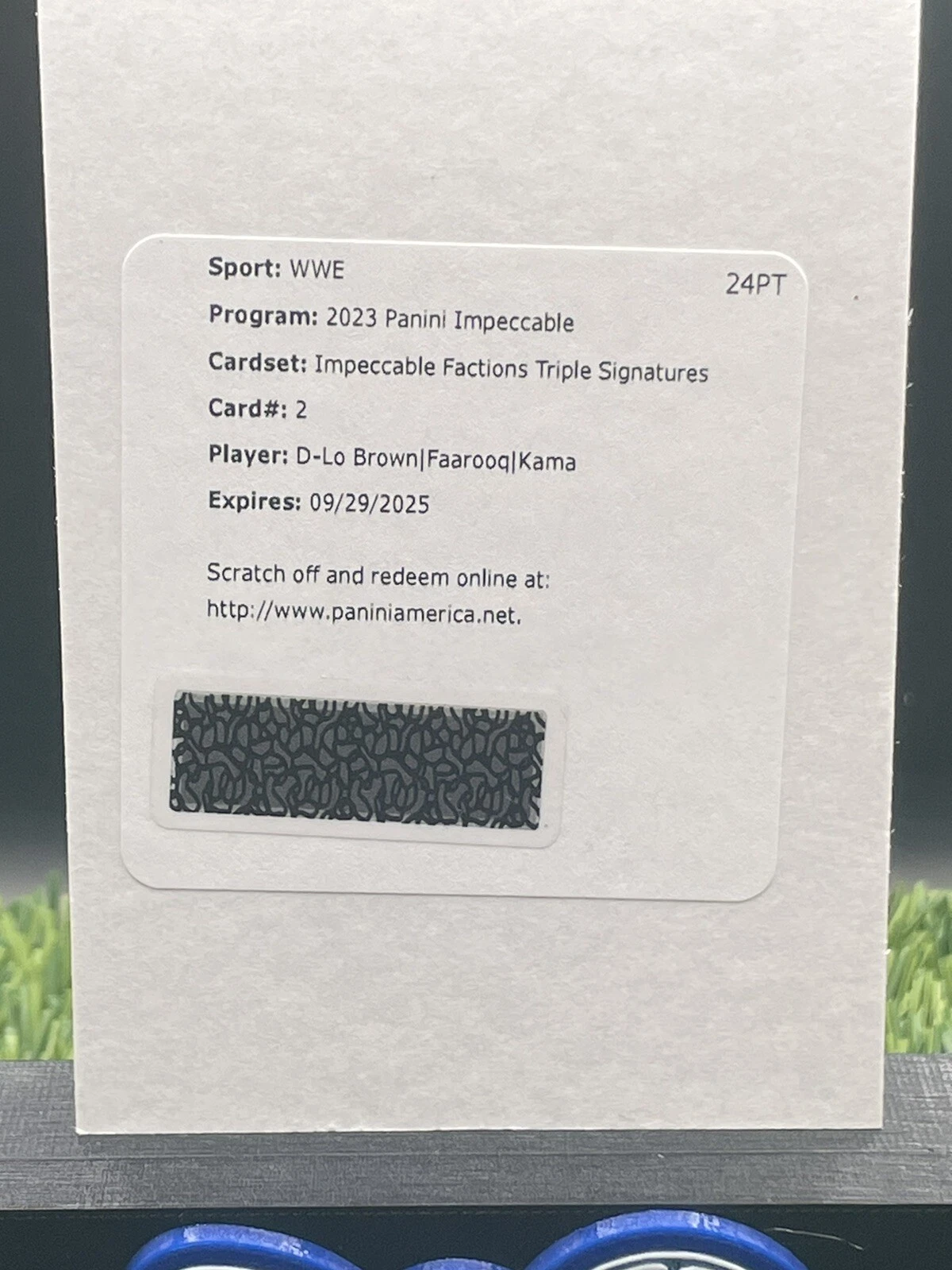 2023 Impeccable WWE Factions Triple Signatures Kama Faarooq D-Lo Brown Auto /25