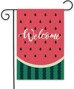 Watermelon Welcome Garden Flag Double Sided Summer Fruit Welcome Flag for Home Y - Picture 1 of 7
