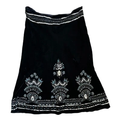 ANNE CARSON Velvet Midi w/ Turquoise Silver Beading Size 12 - Image 1 of 4