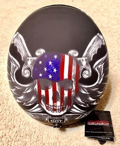 Daytona Helmets Motorcycle 3/4 Shell Helmet Skull Cap, Large, Dull Black Love It - Bild 1 von 10