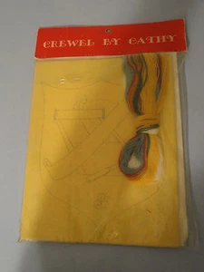 Figure Tennis Crest ~ Vintage Crewel By Cathy Sealed! Personalize #133 - Picture 1 of 4