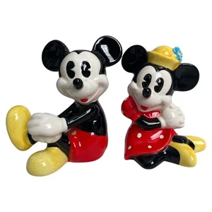 Vintage Disney Malaysia Mickey & Minnie Mouse sitzend Keramik Figuren 2er Set - Bild 1 von 11