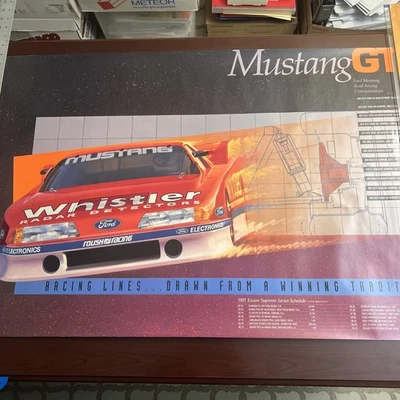 1991 Ford Mustang GT 36”x24” Roush Racing Whistler IMSA GTO Promo Poster OEM - Image 1 of 4